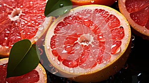 Ripe Citrus Bounty Top-View Grapefruit Texture & Wellness Background