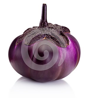 Ripe eggplant isolated on white background