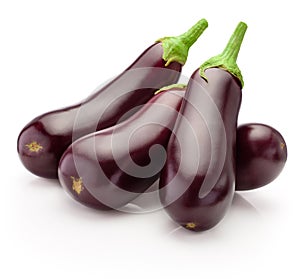 Ripe eggplants vegetable  on white background