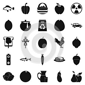 Ripe food icons set, simple style