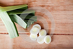 Ripe fresh leek isolated