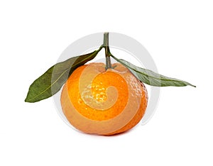 Ripe fresh mandarin with leaf