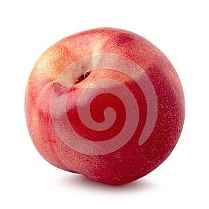 Ripe fresh Nectarine fruit isolated on white background