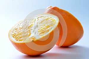 Ripe, fresh orange, isolated on white background
