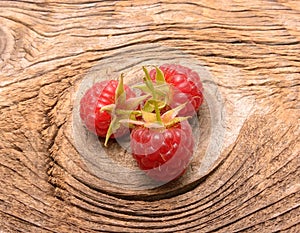 Ripe fresh raspberries