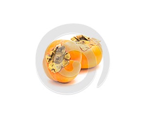 Ripe Fuyu persimmon isolated on white background