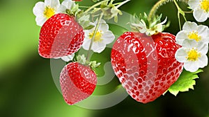 Ripe garden fresh tasty strawberries