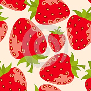 Ripe glossy strawberries