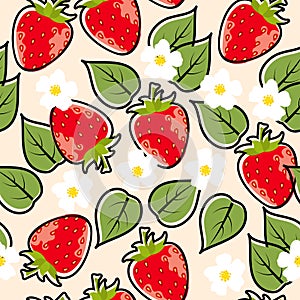 Ripe glossy strawberries