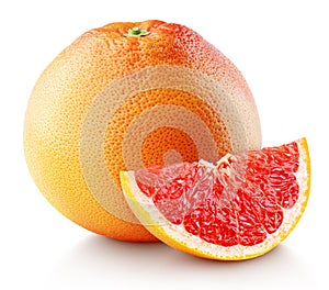 Ripe grapefruit citrus fruit isolated on white