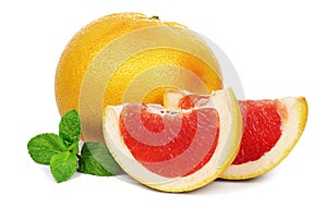 Ripe grapefruit and mint