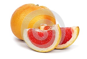 Ripe grapefruit and slices