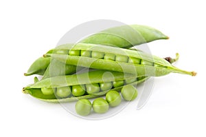 Ripe green pea vegetable isolated