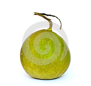 Ripe Green pomelo citrus fruit isolated on white background