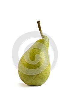 Ripe green and yellow pear isolated on white background