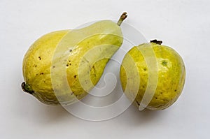 Ripe Guajavas On White Background