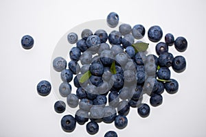 Ripe and juicy fresh picked blueberries closeup