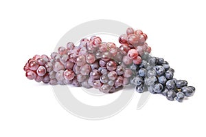 Ripe,juicy grapes on a white.