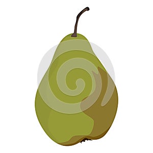 Ripe, juicy, healthy pear fruit, vector illustration.