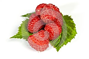 Ripe juicy raspberries