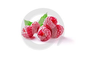 Ripe juicy raspberry isolated on white