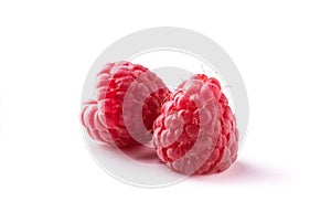 Ripe juicy raspberry isolated on white