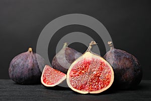 Ripe juicy sliced and whole figs