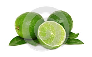 Ripe limes with leaves ()