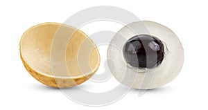 Ripe longan on white background