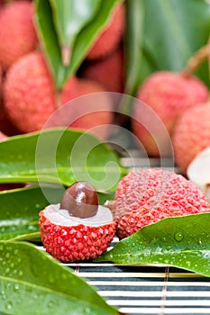 Ripe lychee fruit