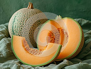 ripe melon, still life rural style