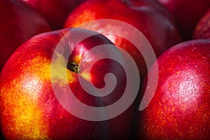 Ripe nectarines fruit background closeup