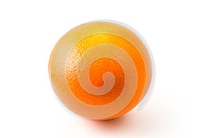 Ripe orange on white background