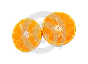 Ripe orange isolated on white background, Clipping Path