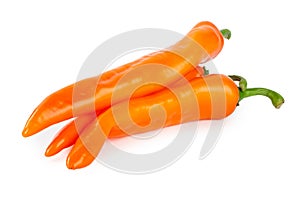 Ripe orange pepper Isolated on white background. File contains clipping path. Full depth of field