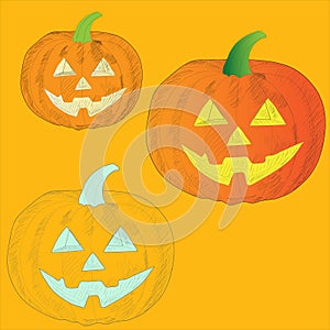 Ripe orange pumpkin vegetable halloween frightening