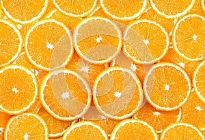 Ripe oranges sliced round slices fruit