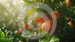 The Ripe Oranges on Tree.AI generated image