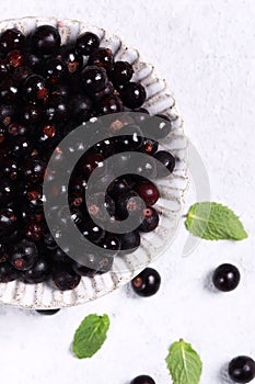 ripe organic blackcurrant berry