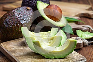 Ripe organic healthy hass avocado, new harvest photo