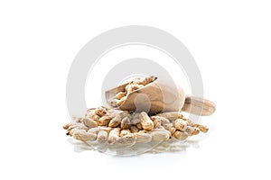 Ripe organic peanuts in shell isolated on a white