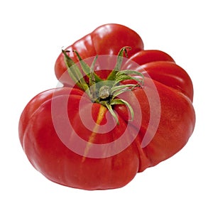 Ripe Ox-Heart Tomato Isolated on White