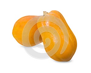 Ripe papaya isolated on a white background, clipping paths