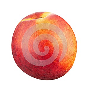 Ripe peach. Nectarine fruit isolated on white background cutout. File contains clipping path