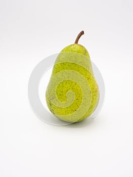 Ripe pear on white background, healthy fruit