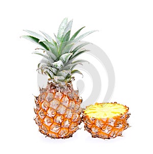 Ripe pineapple isolated on white background