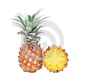 Ripe pineapple isolated on white background