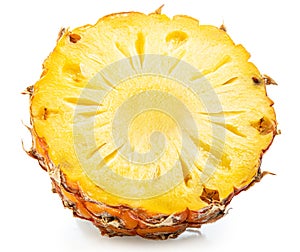 Ripe pineapple and pineapple slices isolated on white background. File contains clipping path photo