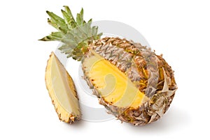 Ripe pineapple with slice