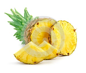 Ripe pineapple with slices